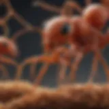 Illustration depicting the intricate anatomy of fire ants