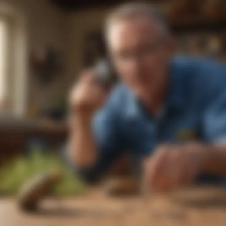 Homeowner observing pest removal process