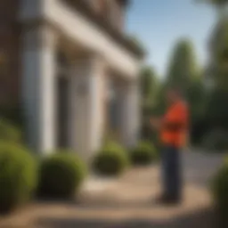 Local Orkin pest control technician inspecting a property