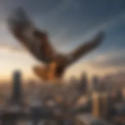 Majestic Hawk soaring over Phoenix skyline