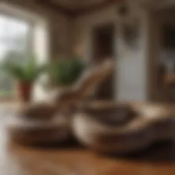 Majestic snake slithering through a house
