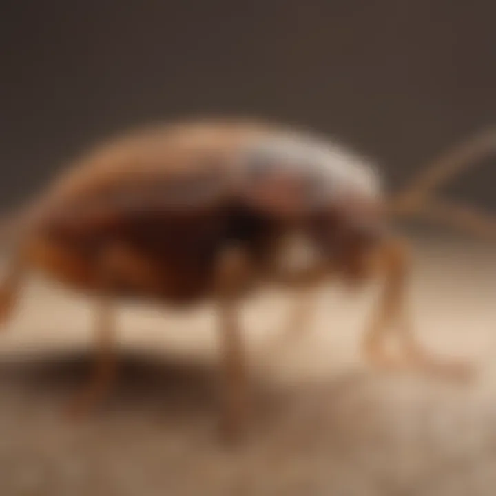 Scientific visualization of a mature adult bed bug displaying feeding behavior