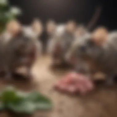 Close-Up of Mice Avoiding Peppermint Scent