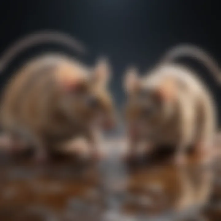 Creative depiction of the intricate relationship between mice and fleas in a complex network