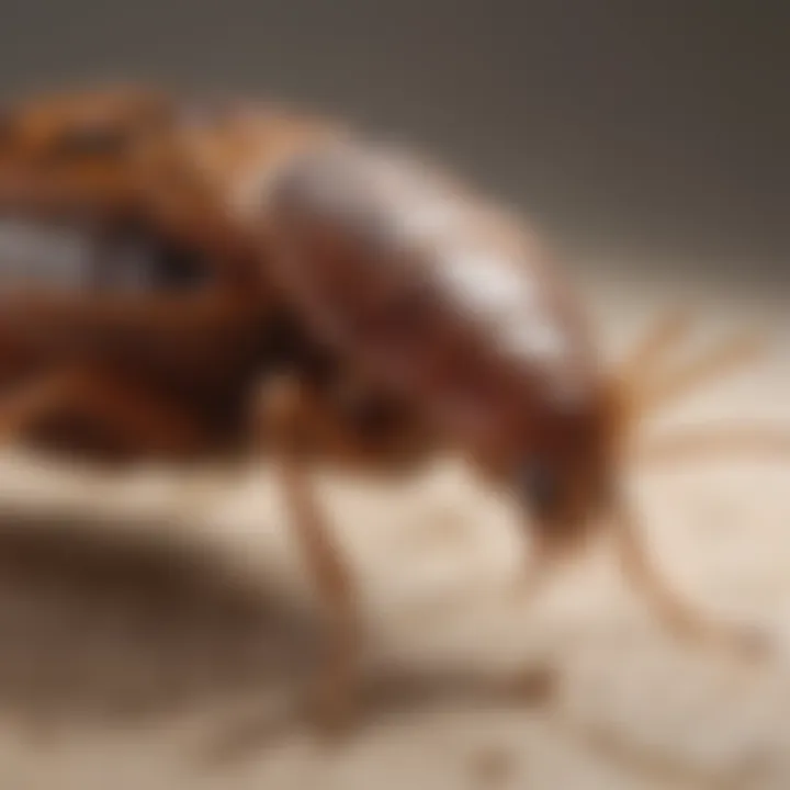 Microscopic view of bed bugs being vacuumed