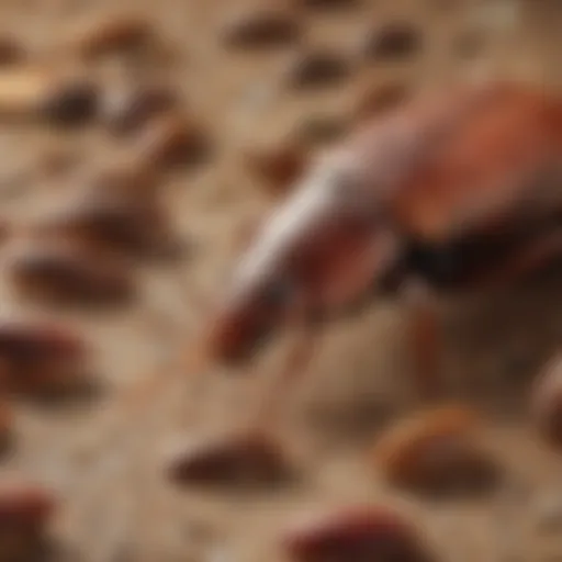 Illustration of microscopic view of cockroach allergens