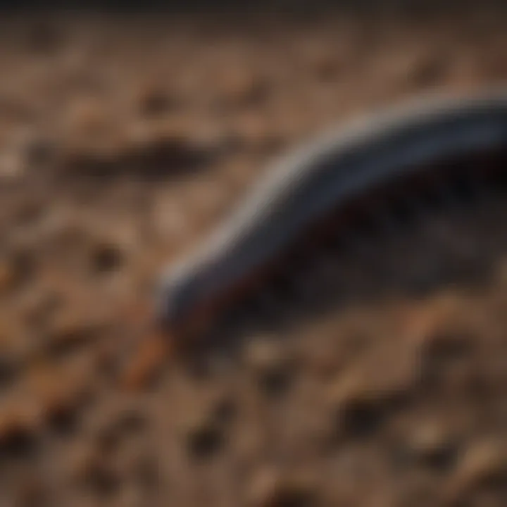 Millipede insecticide granules on soil