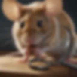 Illustration depicting a mouse with a magnifying glass examining fleas