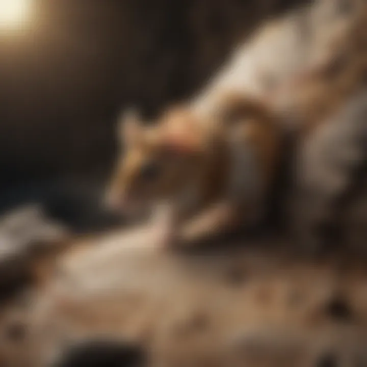 Close-up of a mouse paw showcasing physical adaptations for climbing