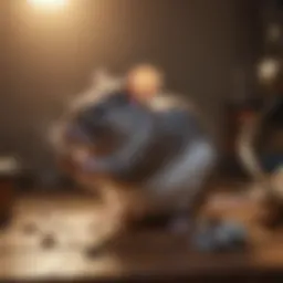 Mouse smelling aromatic bait