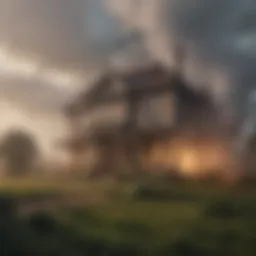 Mysterious mist enveloping a house