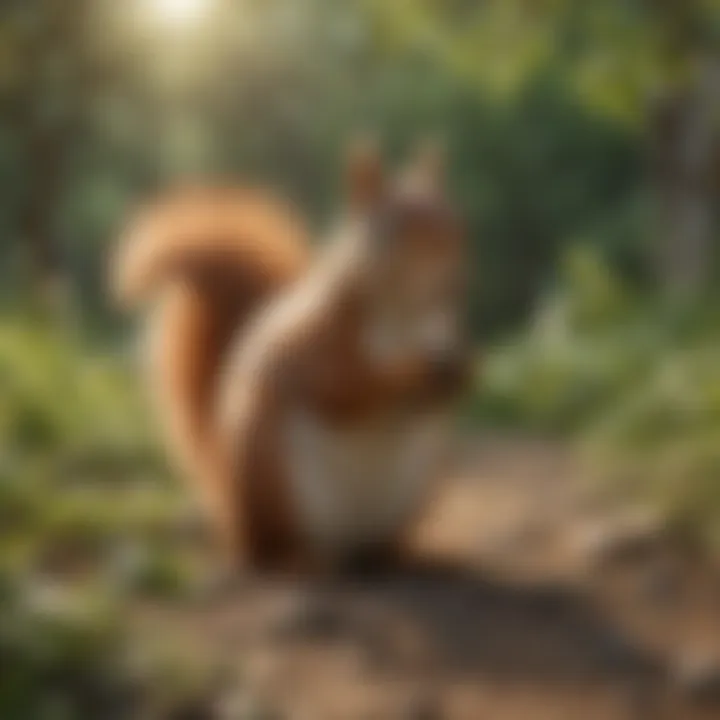 Illustration of natural squirrel repellents in a garden