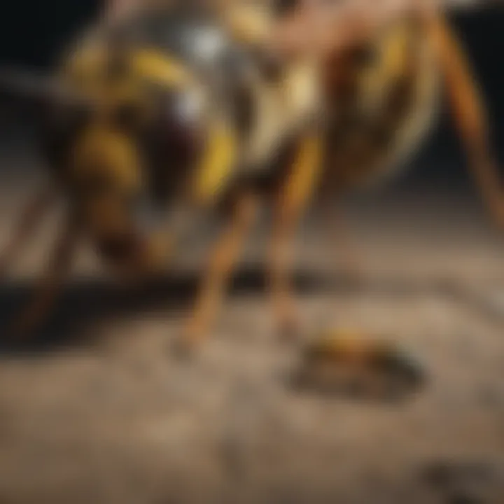 Illustration demonstrating how to safely navigate situations with wasps