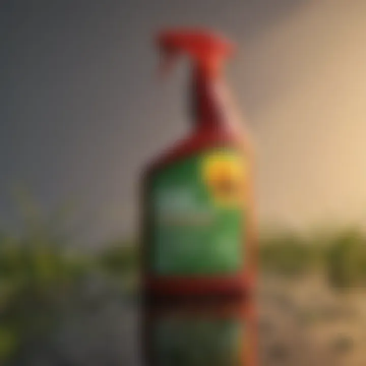 Green eco-friendly symbol with NyGuard insecticide bottle
