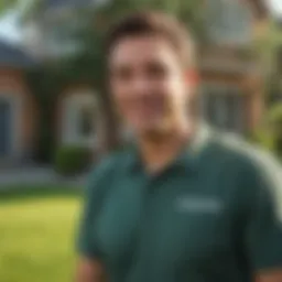 Illustration of satisfied customer testimonial for Oasis Lawn Care