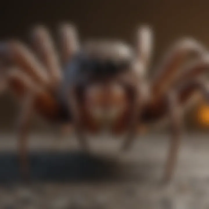 Formidable Fangs of the Onslaught Fastcap Spider Magnified close-up of Onslaught Fastcap Spider fangs