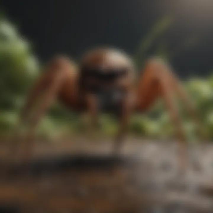 Stealthy Tactics of the Onslaught Fastcap Spider Onslaught Fastcap Spider exhibiting stealthy hunting behavior