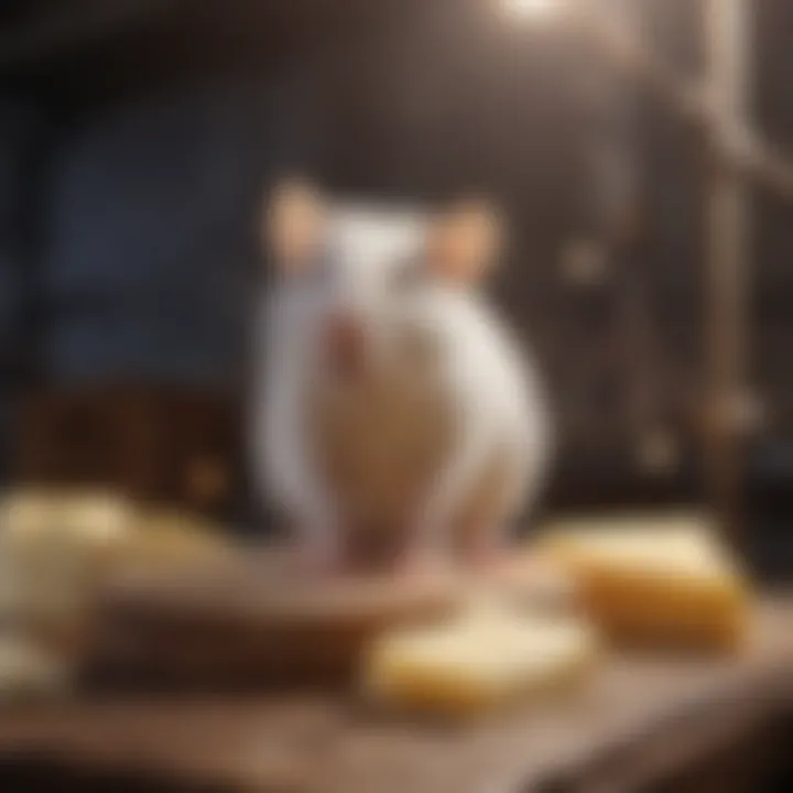 Rat trap baited with fresh cheese
