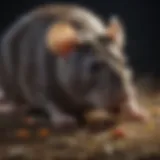 Rat sniffing aromatic bait