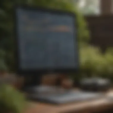 Digital financial management tools and charts for landscapers