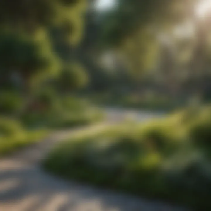 Lush green landscaping design with modern features