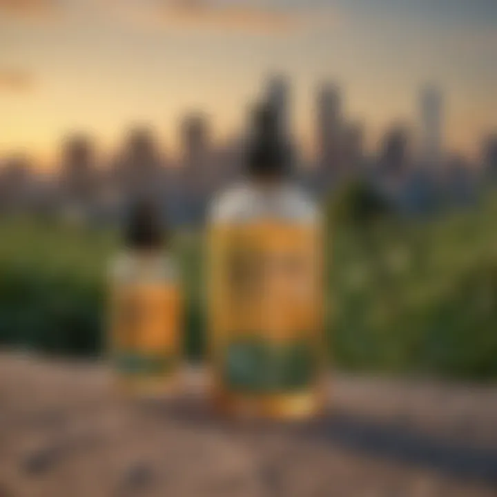 Organic pest repellents with Garden City skyline in background