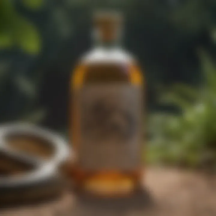 Organic snake repellent bottle