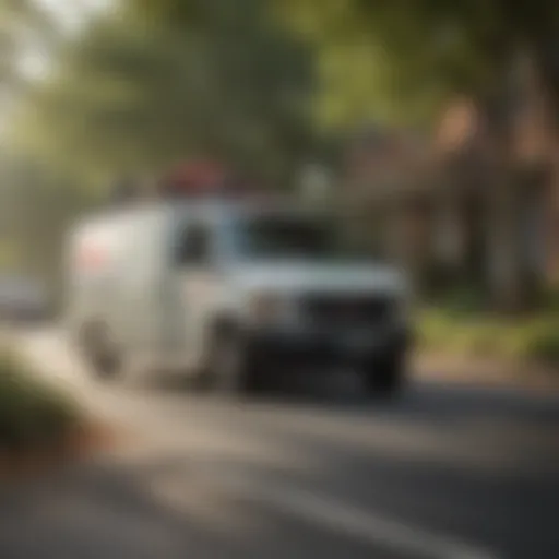 Overview of Orkin's pest control vehicle in Burlington