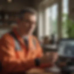 Orkin Pest Control Technician analyzing pest infestation in Houston