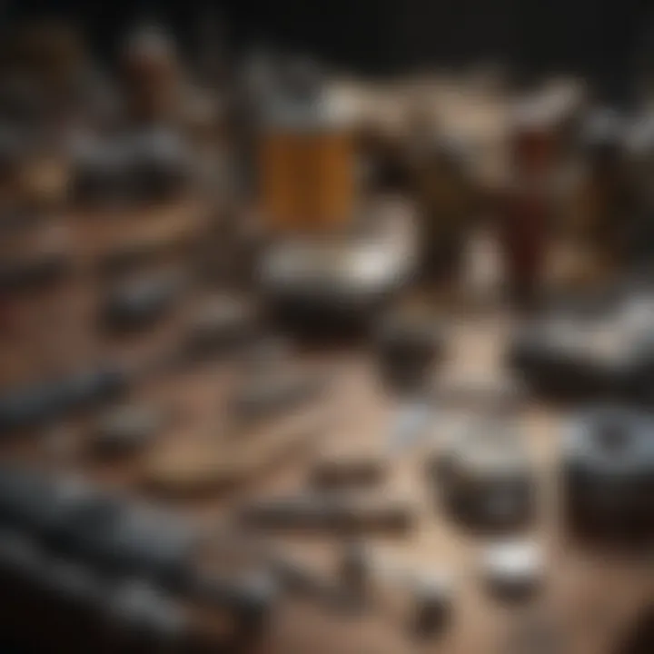 Showcasing various extermination tools and products used by professionals