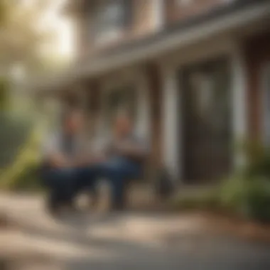 A professional exterminator discussing pest management strategies with a homeowner