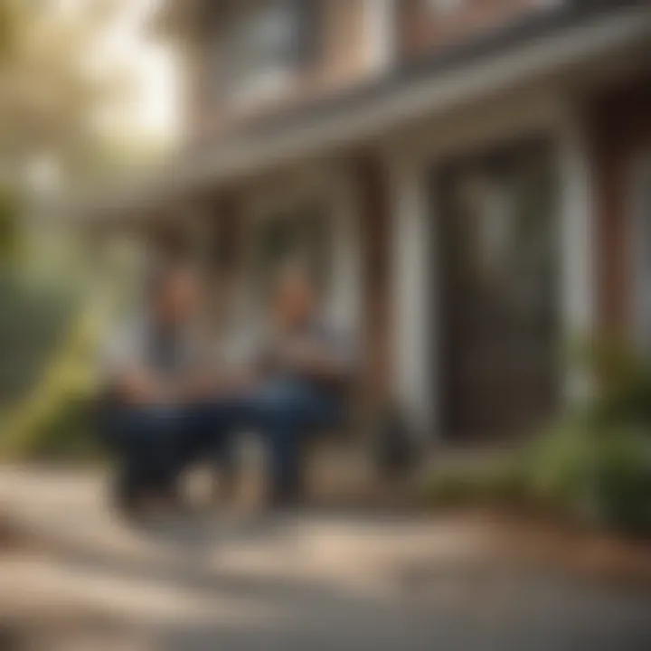 A professional exterminator discussing pest management strategies with a homeowner