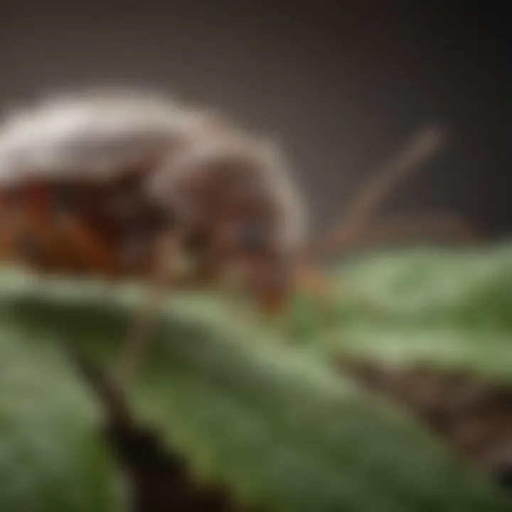 Peppermint leaves with magnified bed bug