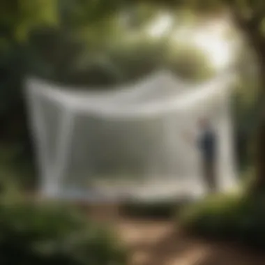 Mastering the Art of Installing Outdoor Mosquito Nets Person Installing Large Outdoor Mosquito Net in Garden