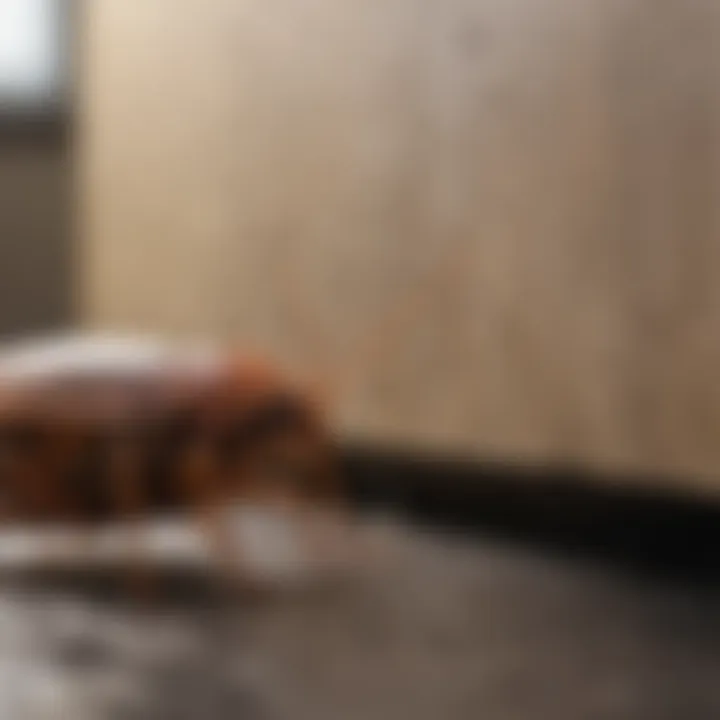 Person using non-toxic insecticide to combat german cockroach infestation