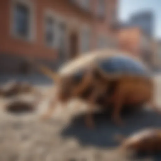 Illustration showing various common pests found in urban areas