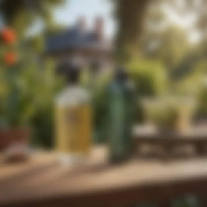An eco-friendly pest control product on a garden table