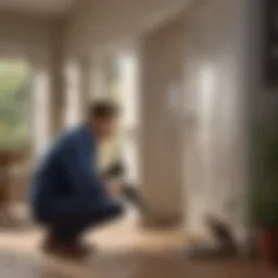 Illustration of Pest Control Technician Conducting Property Inspection