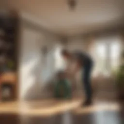 Pest Control Technician inspecting home for pests