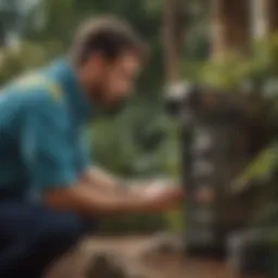 Pest Control Technician inspecting property for pests in Bellaire