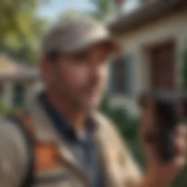 Expert Eye: Pest Control Technician Inspecting Property in The Villages, FL Pest Control Technician inspecting property in The Villages FL