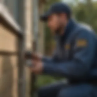 Illustration of Pest Control Technician Inspecting Property