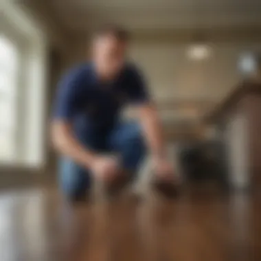 Technician inspecting for pests in a home in Lake Mary