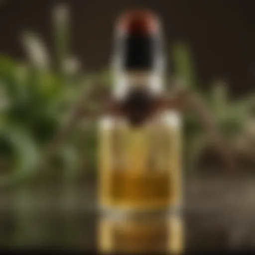 Organic essential oils bottle for natural spider control