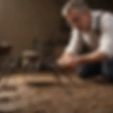 Professional exterminator using spider pesticide