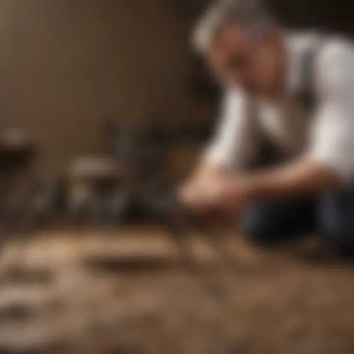 Professional exterminator using spider pesticide