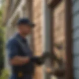 Pest Control Technician Inspecting Home Exterior