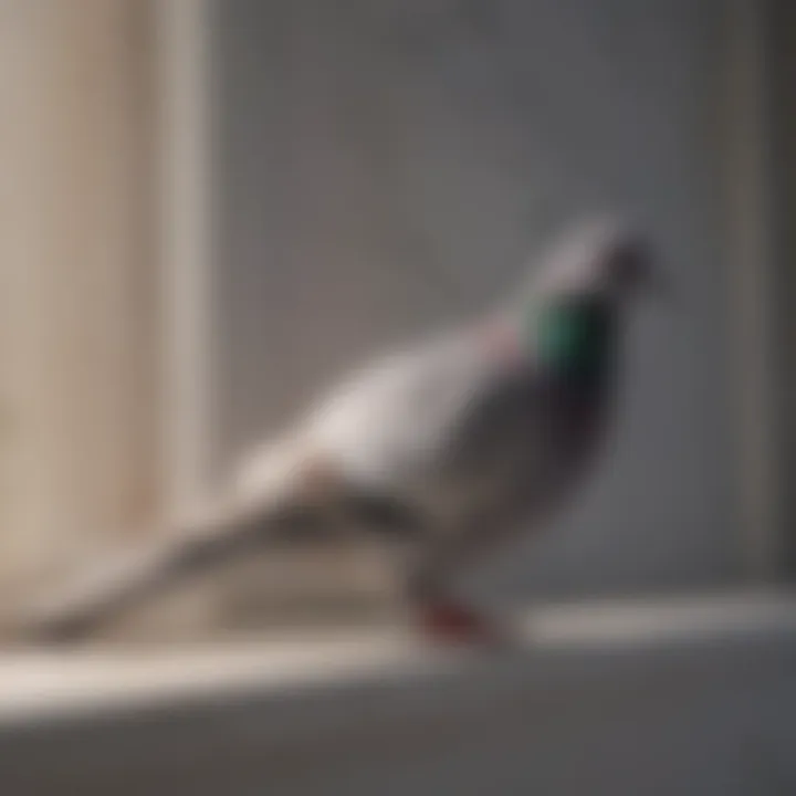 Pigeon repellent gel applied around air conditioner