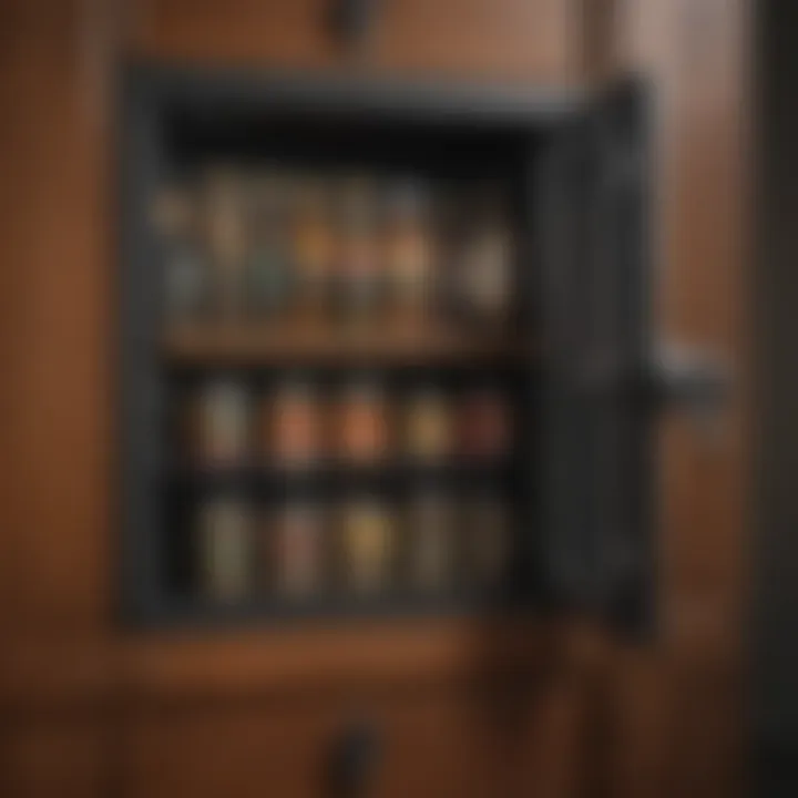 Secure Storage: Safeguard Against Danger Illustration of a locked cabinet for poison storage