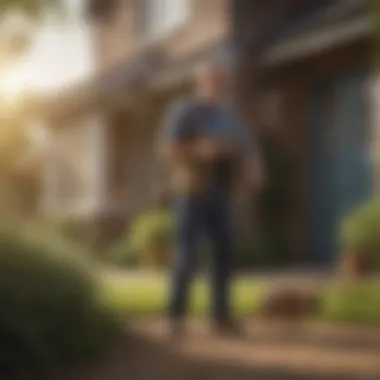 Preventive Pest Management Strategies Illustration of a homeowner implementing preventive pest management measures